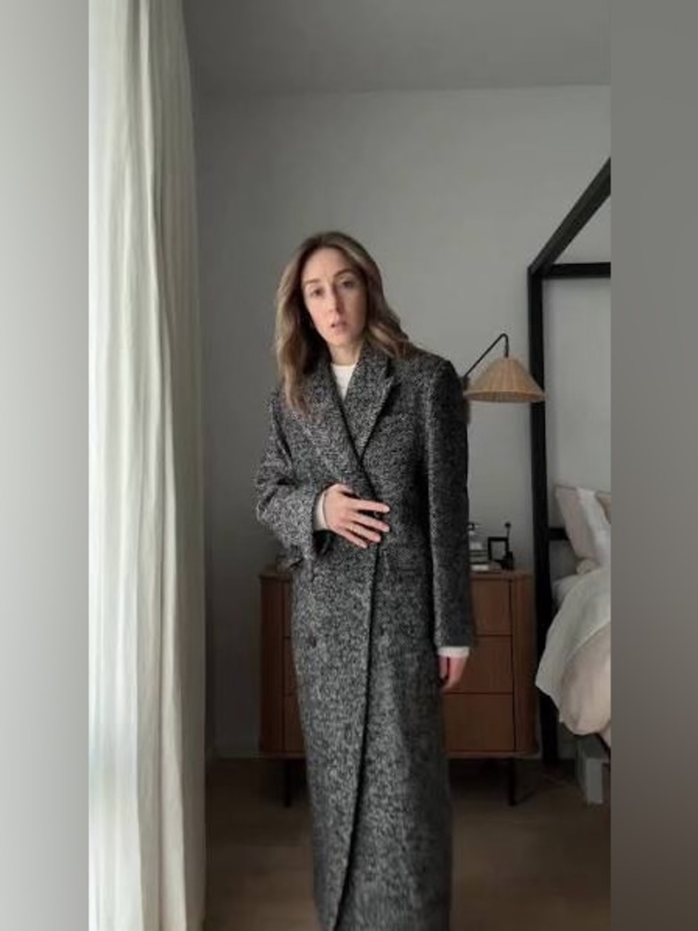 Herringbone wool coat